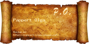 Pappert Olga névjegykártya