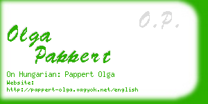 olga pappert business card